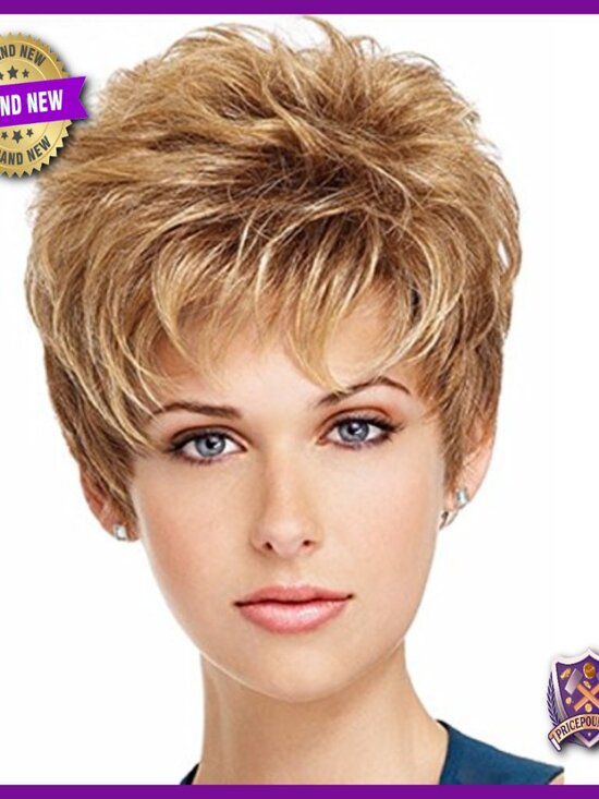 Layered Pixie Wig, Average Size, Heat-Stylable Polyester, Comfort Fit Cap